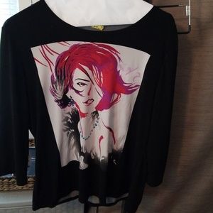 Black blouse with face